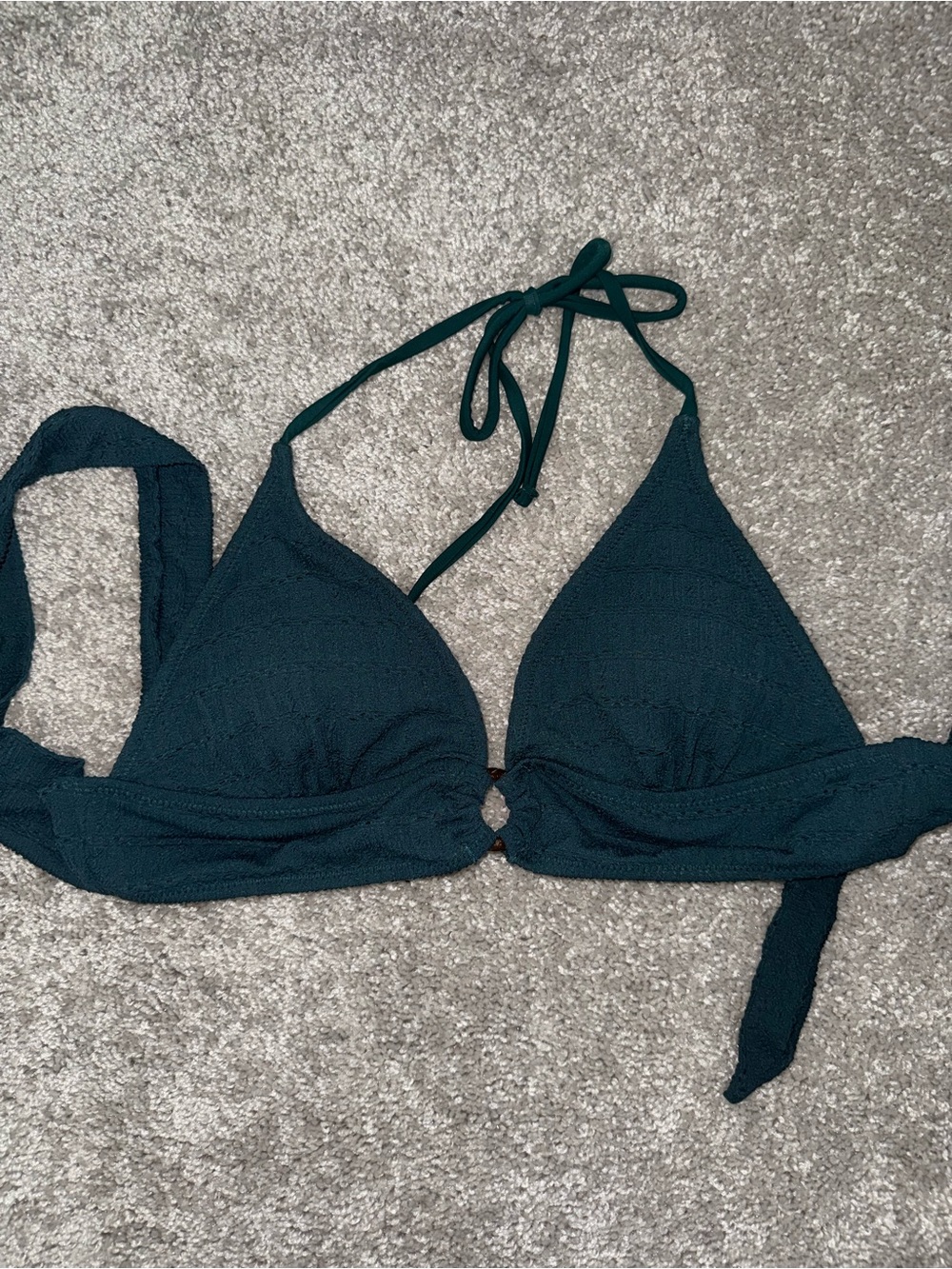 Berlook- Triangle Halter Bikini Top in Deep Teal